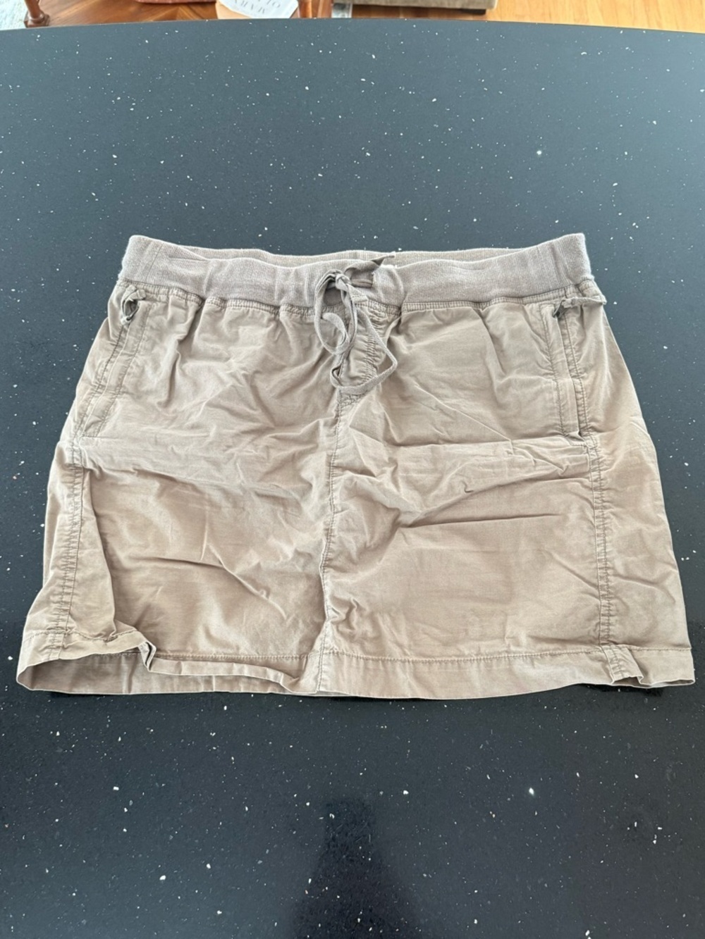 LOFT Casual Drawstring Mini Skirt in Brown